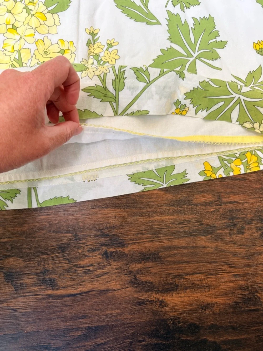 Anthropolgie Elevenses Floral Cotton Skirt Sz 8 Yellow Green A-Line Front Pocket - Picture 13 of 13